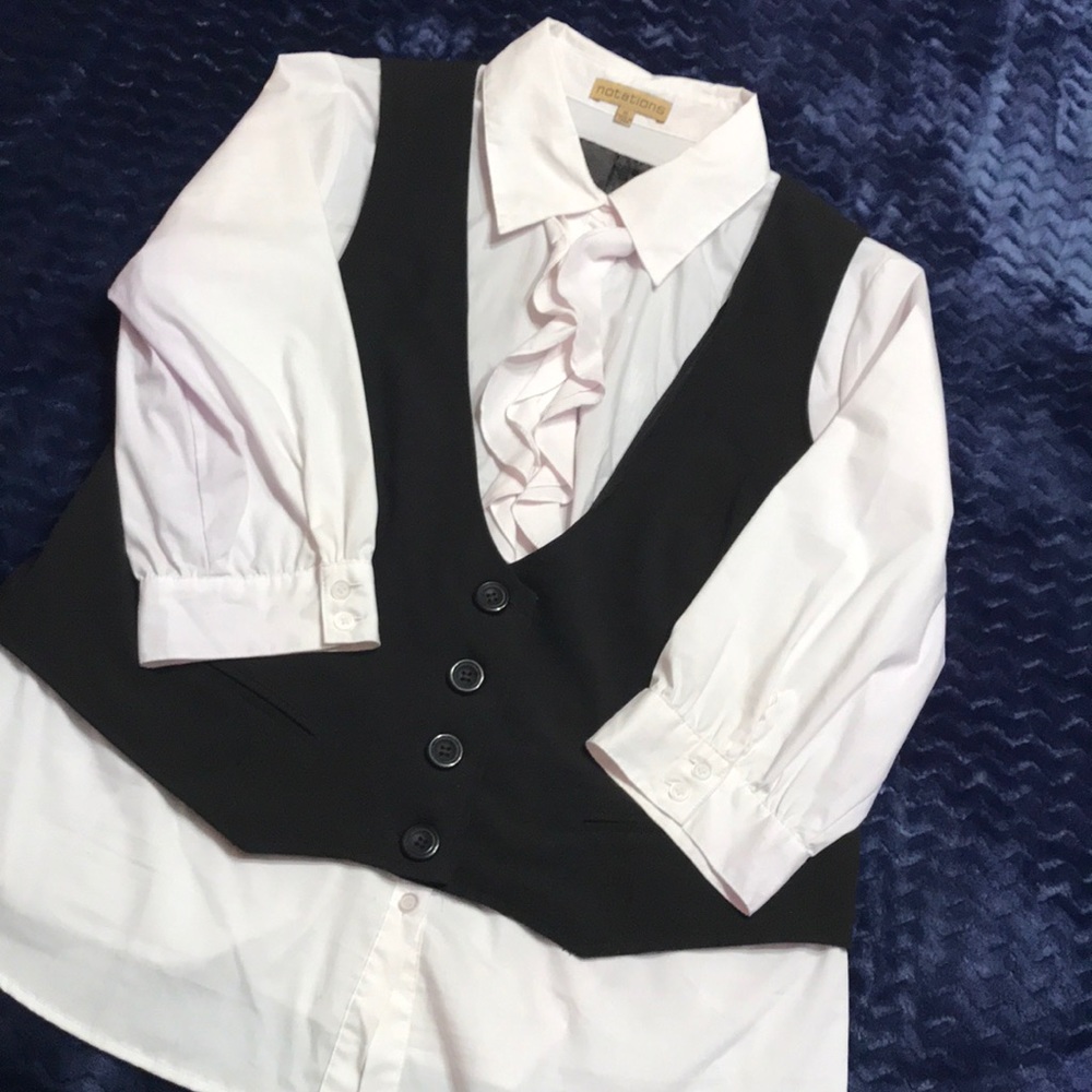 Dress Blouse w/ Attached Vest